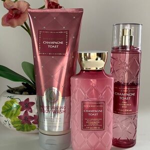 Bath & Body Works CHAMPAGNE TOAST 3 - Pice Body Care Bundle NEW